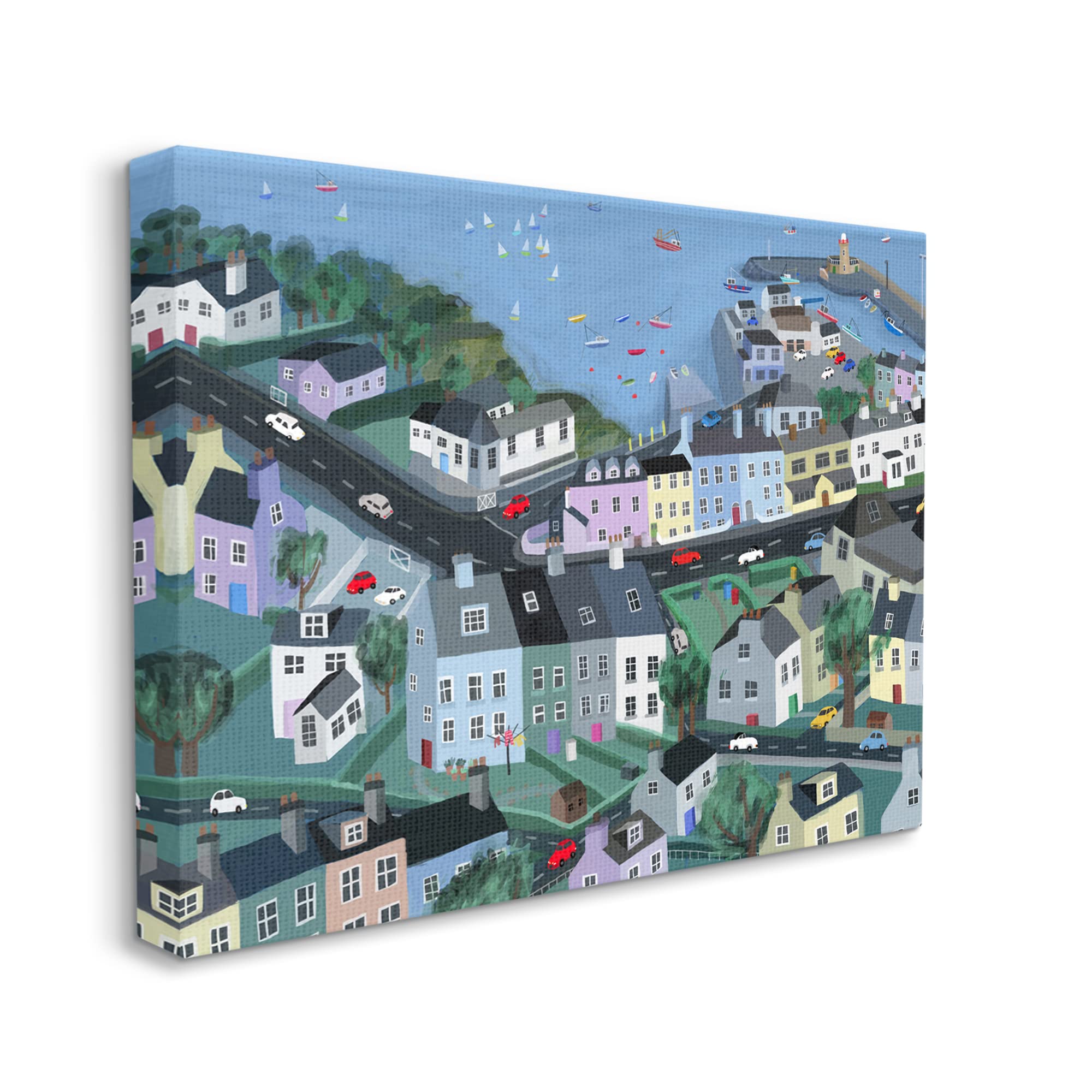 Amazon.com: Stupell Industries Port Town Neighborhood Houses