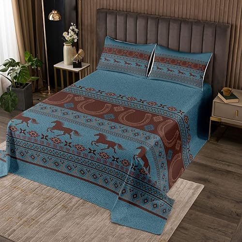 Vista 27 de Erosebridal Juego de colcha étnica tribal con flechas geométricas aztecas, acolchado occidental, tribu africana, exótico, atrapasueños, plumas