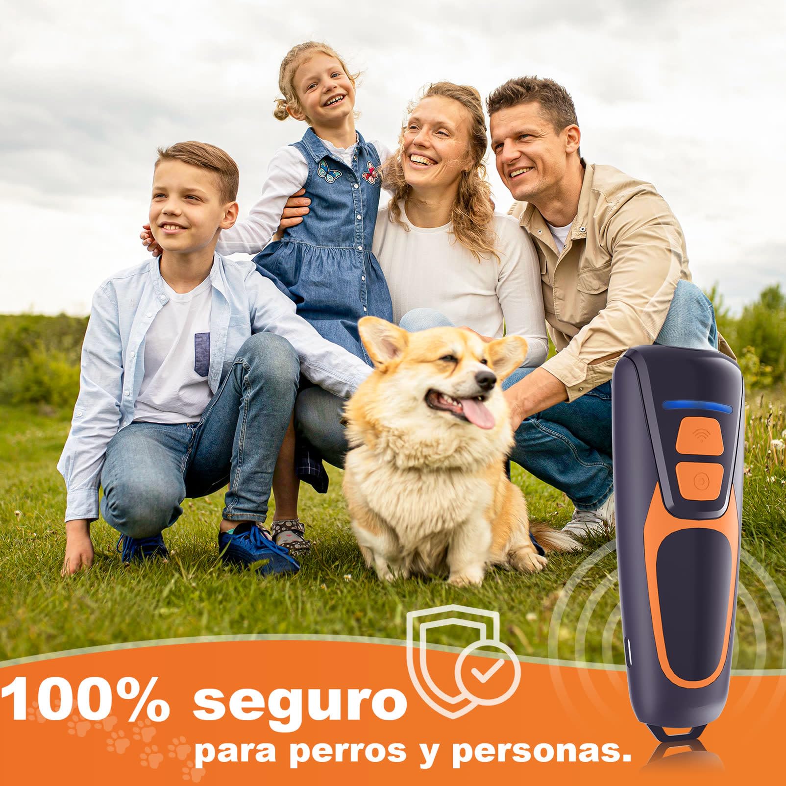 Antiladridos para Perros Ultrasonidos Dispositivo Antiladridos Ahuyentador de Perros Repelente Canino Portátil Recargable 15m Seguro y Humano Anti Ladridos Interior Exterior