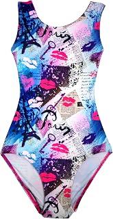 Gymnastics Leotards for Girls with Rhinestones, Sparkly Stretch Leo