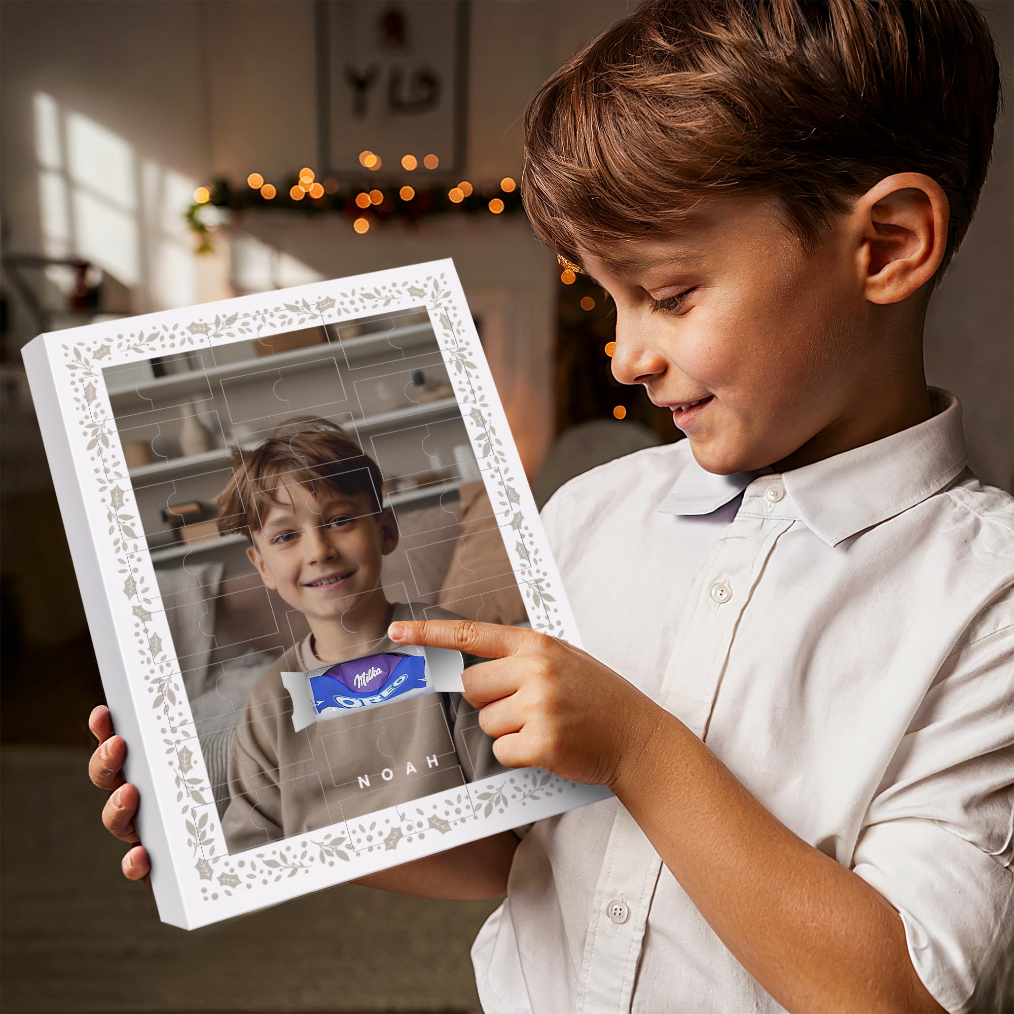 Calendario de Adviento de Chocolate Milka 2025 personalizado con foto - Calendario de Adviento de Chocolate Milka personalizado para mujer y hombre, un divertido regalo de Adviento