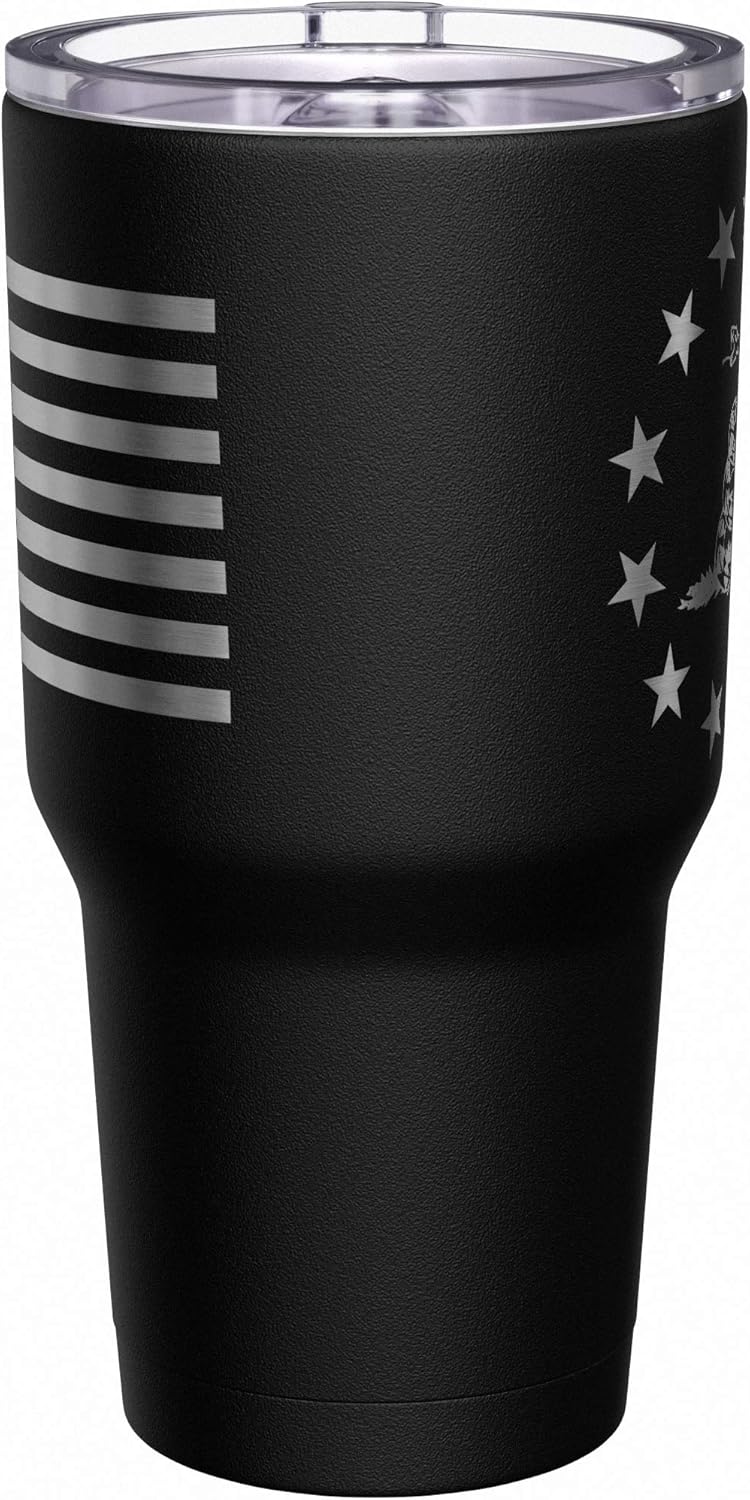 We The People Holsters - Betsy Ross Gadsden Flag - Betsy Ross Mug - American Flag Coffee Travel Mug - American Flag Tumbler - Double Insulated Tumbler - 30 oz