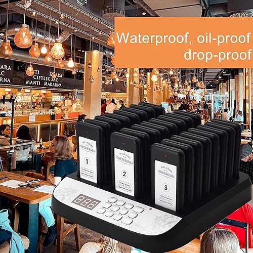 Miniatura 7 de Sistema de localización de restaurantes 24 zumbadores de distanciamiento social Zumbador inalámbrico Llamadas Invitado Waitin con vibración,