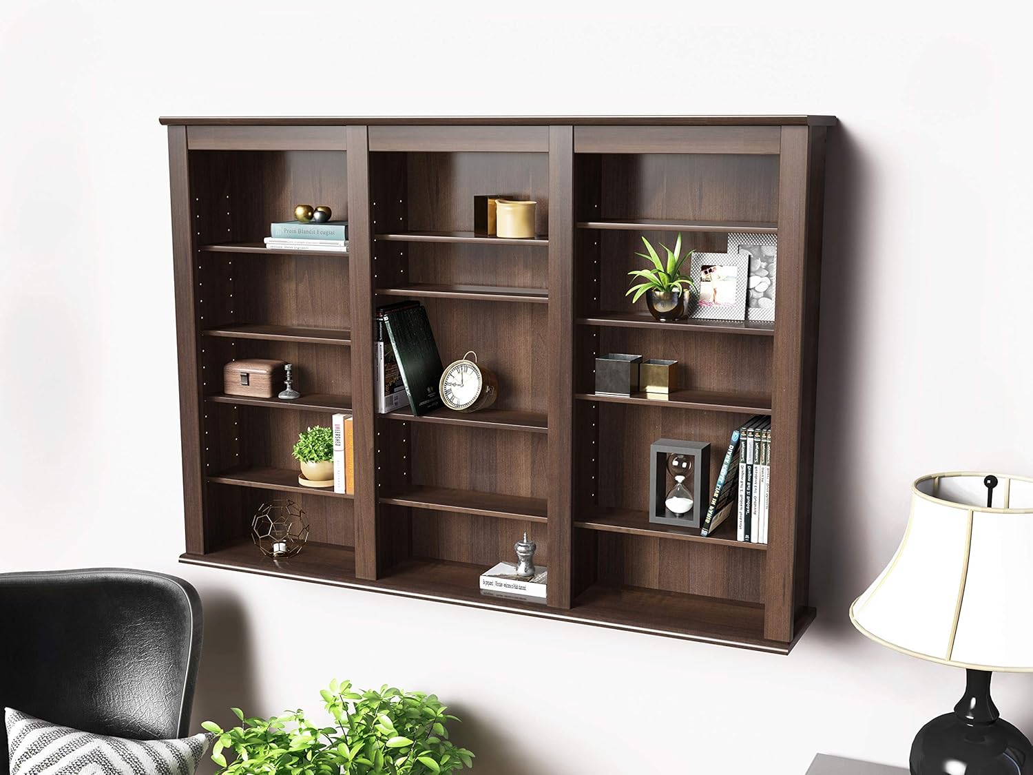Prepac Triple Wall Mounted Storage, Espresso