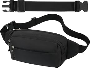 Fanny Pack for Men and Women Sports Unisex with 30 cm Extended Adjustable Belt and 4 Zip Pockets Bag for Outdoor Training Travel Casual Running Hiking