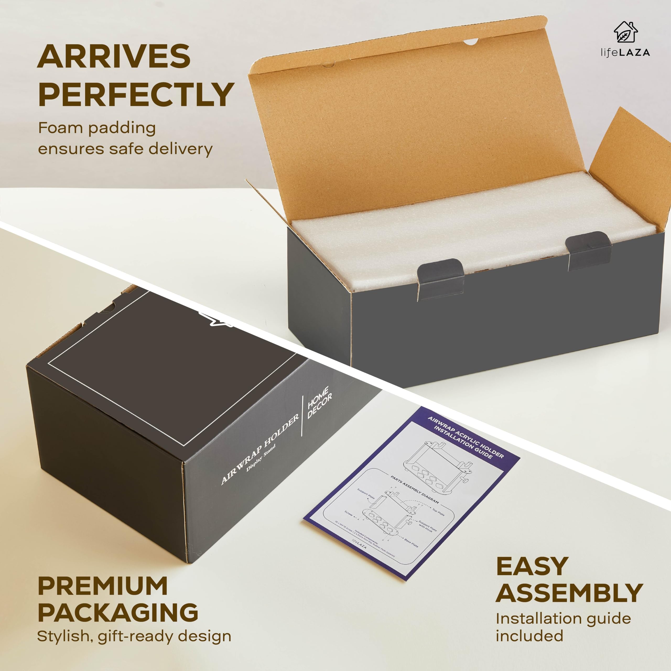 LifeLAZA Acryl-Halter und Organizer, kompatibel mit Airwrap von Dyson und Airwrap-Aufsätzen, Airwrap-Ständer, Arbeitsplatten-Airwrap-Styler-Gestell, kompatibel mit Airwrap-Zubehör