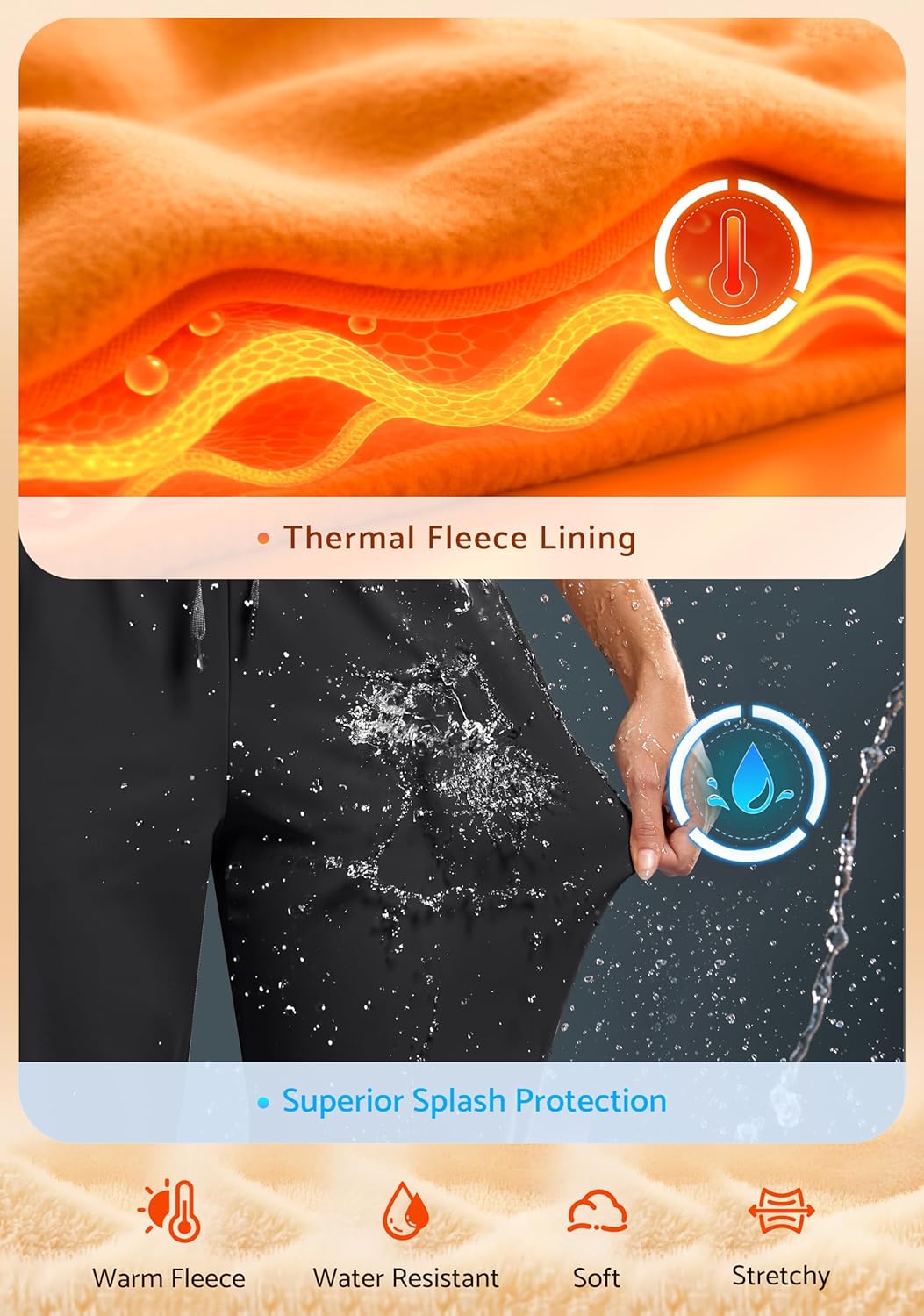 G Gradual Fleece Lined Pants Women 27.5"/29" Golf Pants 3 Pockets Water Resistant Warm Sweatpants for Cold Weather - Image 5