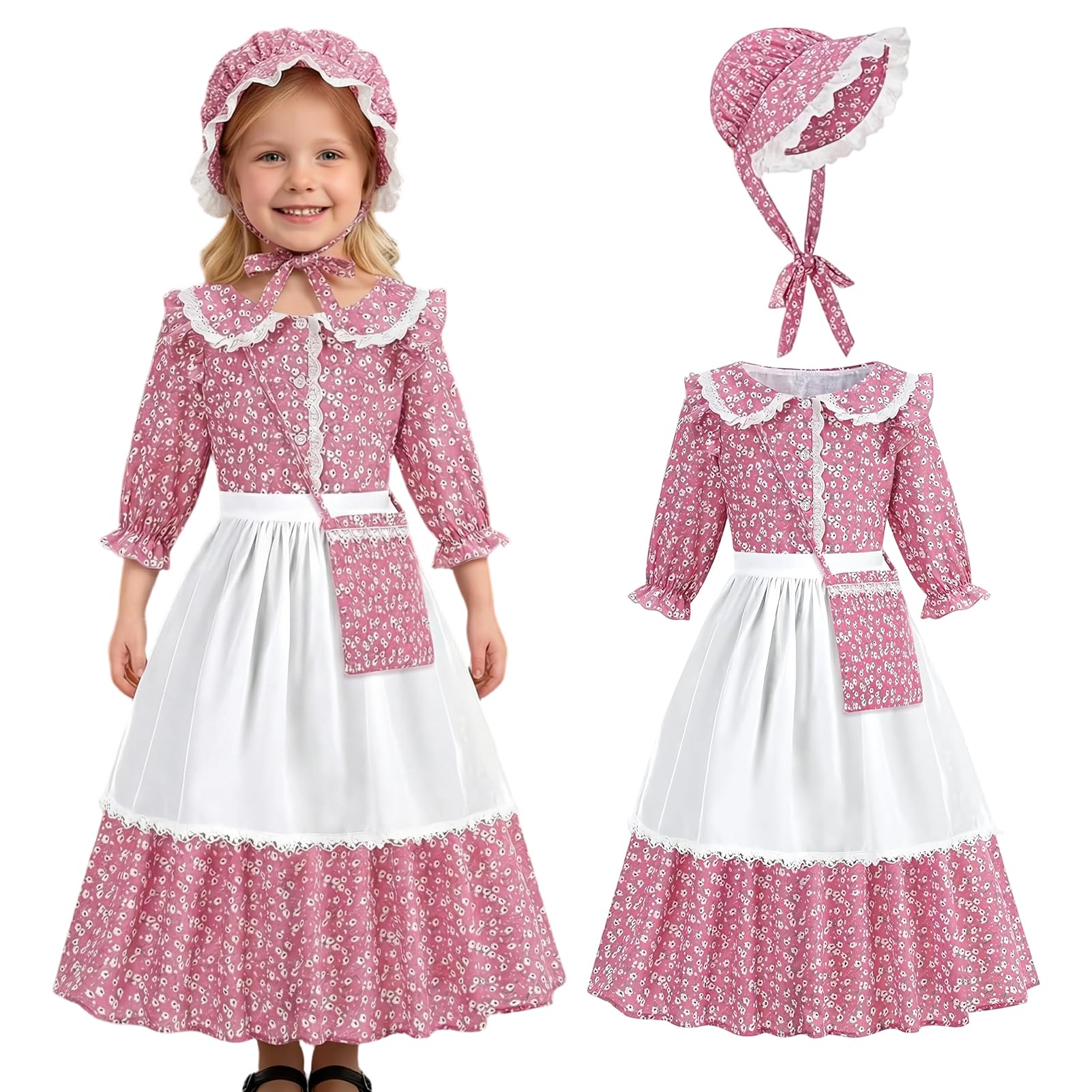 Maryparty Victorian Costume World Book Day Maid Costume for World Book Day Party (PINK, S) — image 1