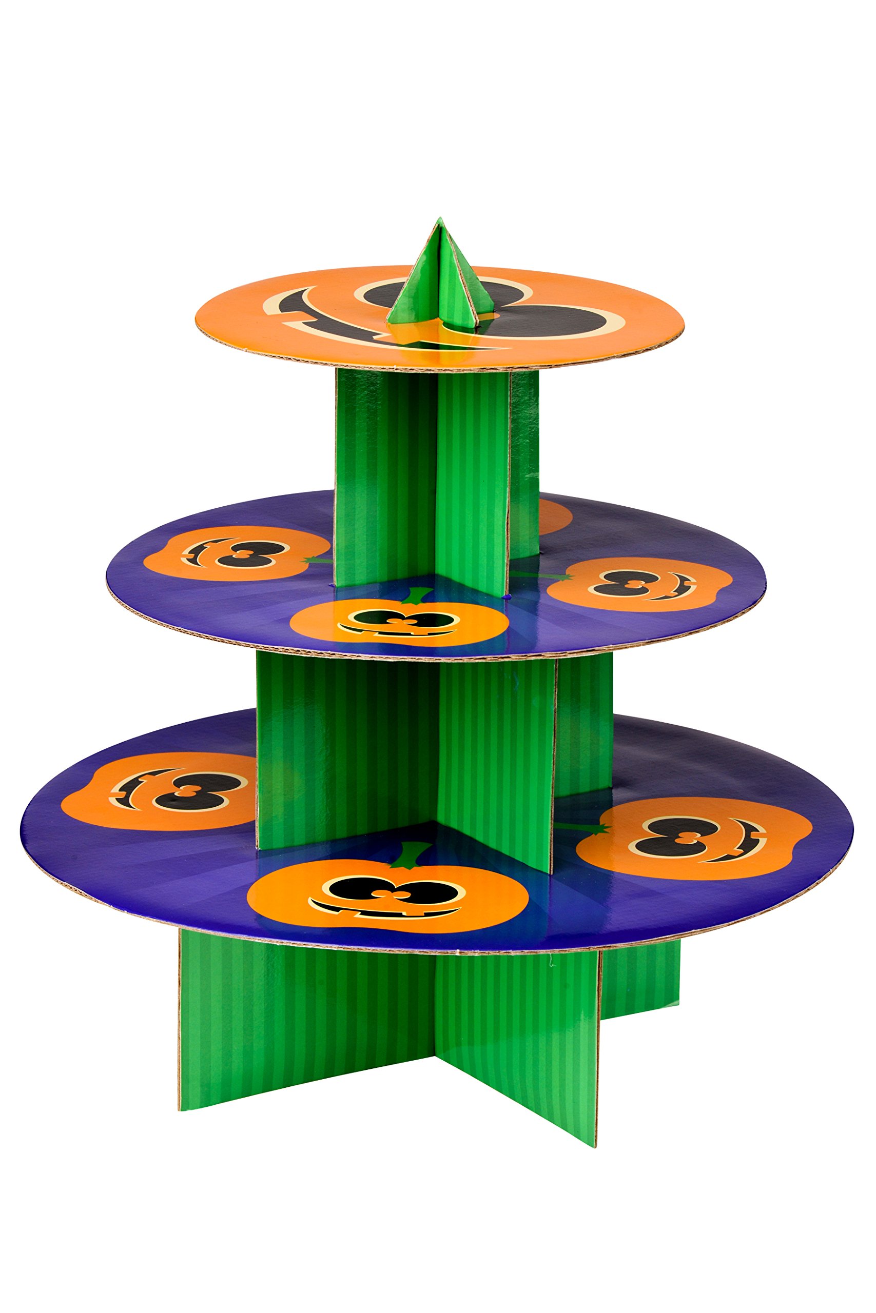 Orsina Funky Pumpkin 3 Tier Cake Stand,foldable Cardboard Tiered Cupcake Stand,festive Dessert Display Stand from B&Q