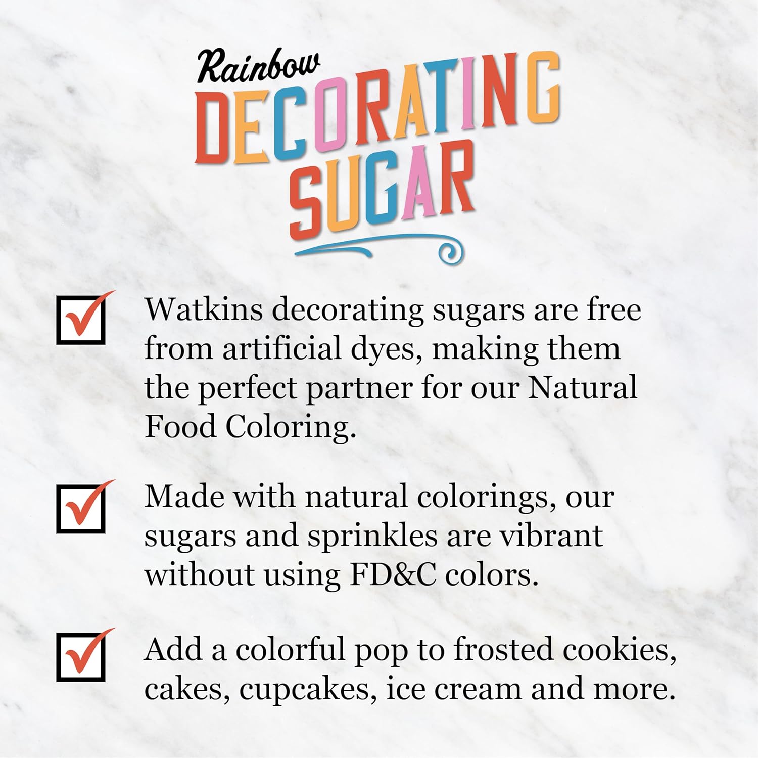 Watkins Rainbow Decorating Sugar (No Artificial Dyes), Non-GMO, Kosher, 4.6 Ounce, 1-Pack - Image 6