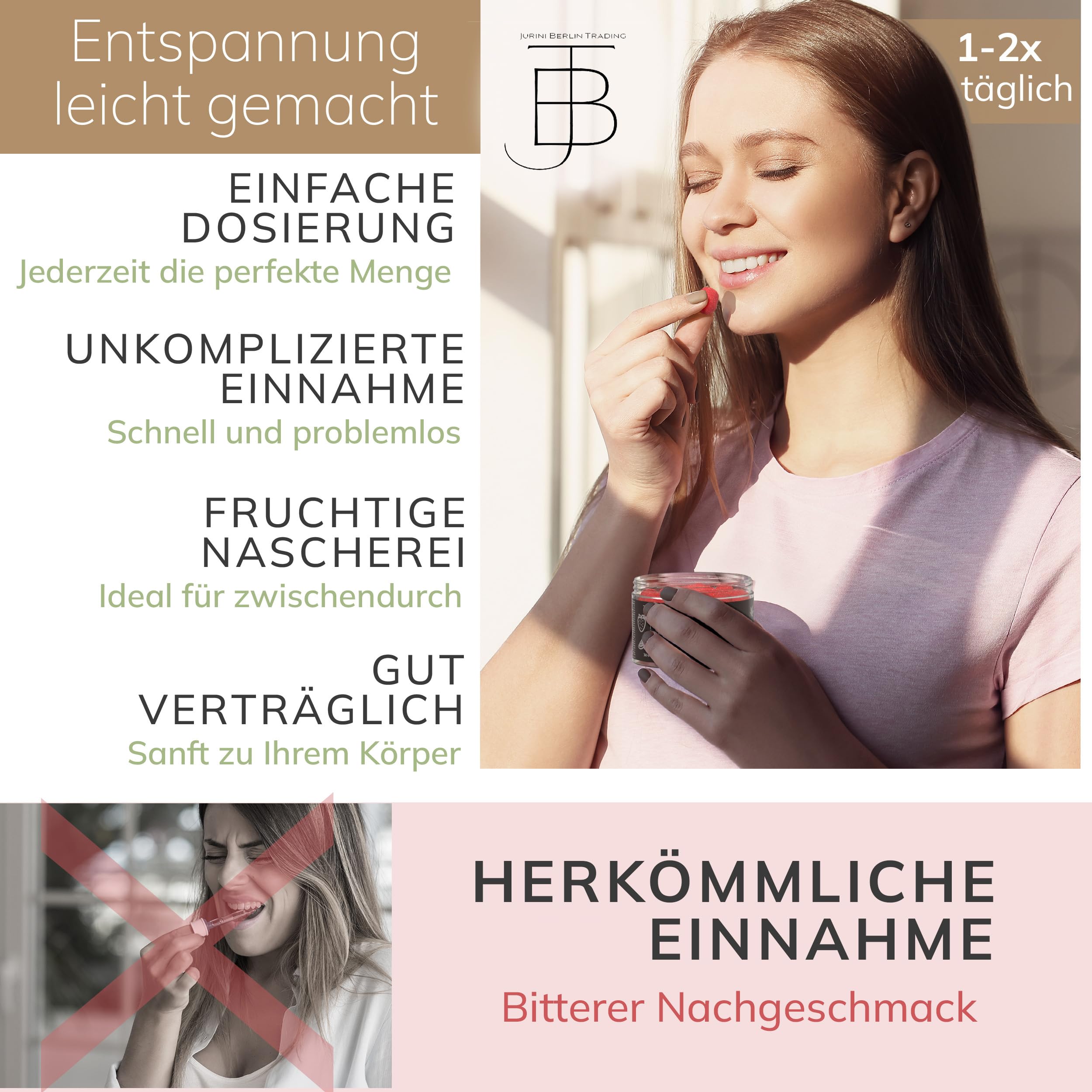 THE SWEET BALANCE - Vegane Fruchtgummis/Nahrungsergänzung für Entspannung RELAX GUMMIES 25mg - Dose mit 30 Stück als Vorrat oder zum Verschenken - für Erwachsene (5)