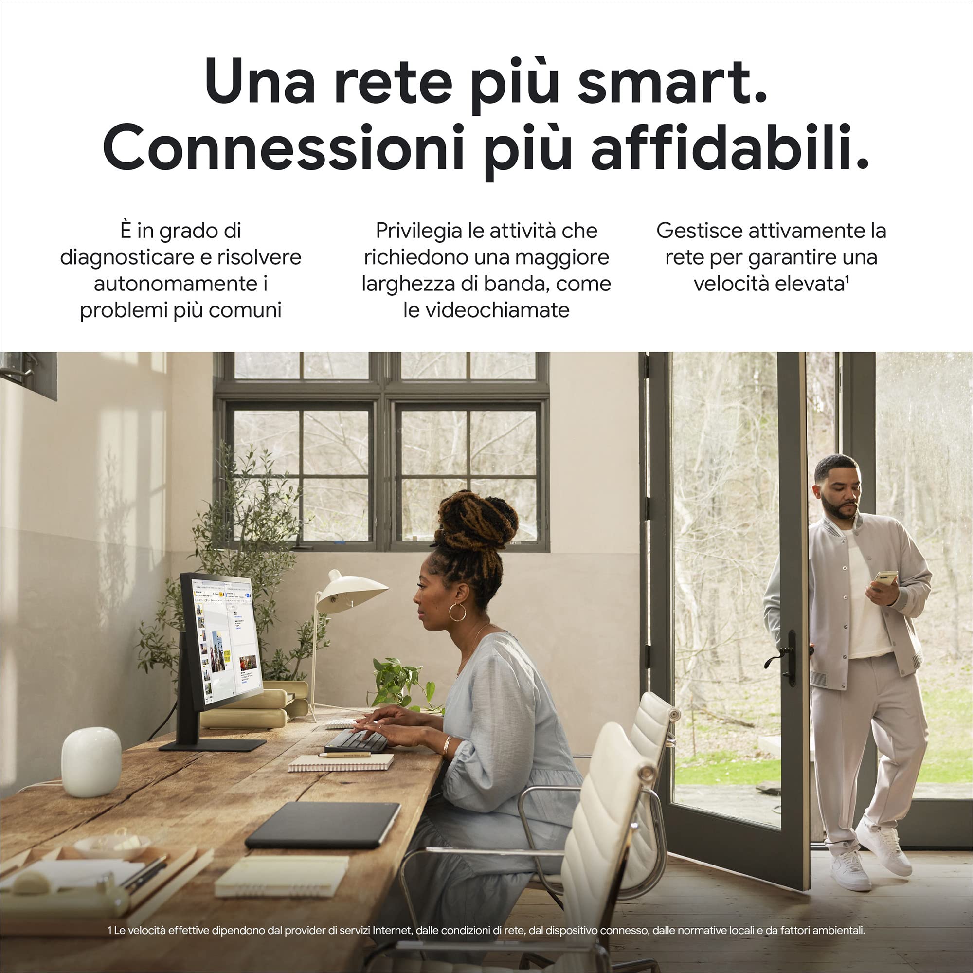 Google Nest Wi-Fi 6E Pro - Sistema affidabile, ad alta velocità e con copertura in tutta la casa - Router Wi-Fi mesh - Bianco ghiaccio, x2, GA03689-EU