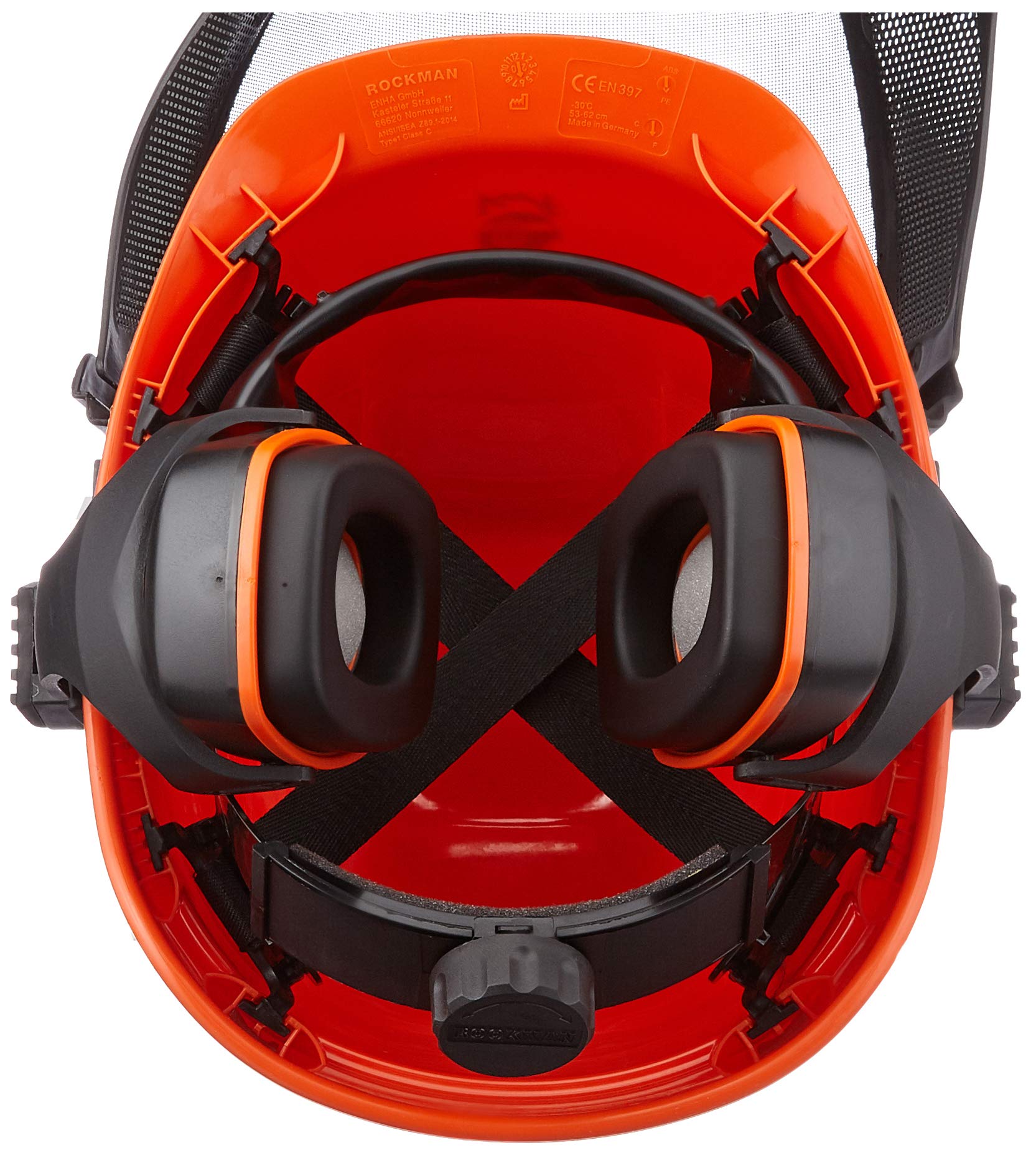 Ratioparts Rockman 2704 FWD - Casco Forestal KWF Profesional, Red de Acero Inoxidable, EN166, EN352