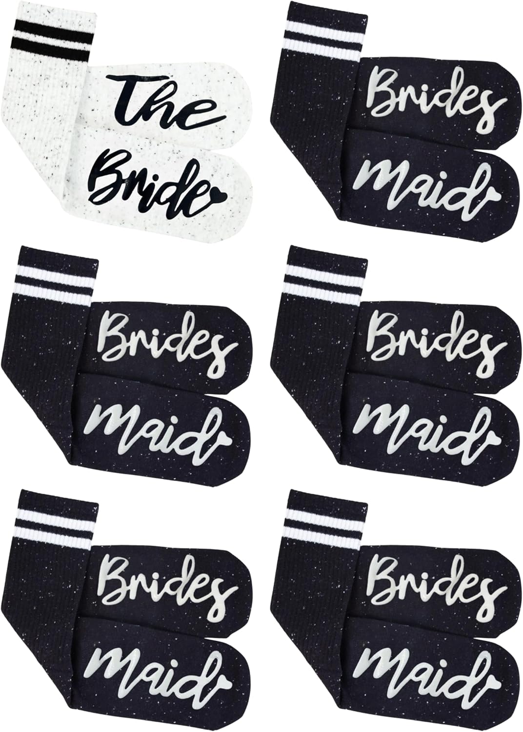 Funky Junque Bride Socks for Bachelorette Party Favors, Bridesmaid Gifts, 100% Cotton Crew Socks, Bridal Shower Accessories