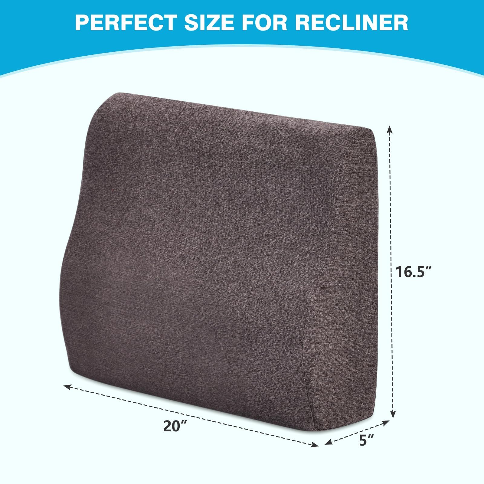 Almohada de apoyo lumbar para reclinable, almohada de apoyo lumbar de doble capa con espuma viscoelástica de gel, ergonómica, cojines lumbares para ancianos, alivio del dolor de espalda baja,