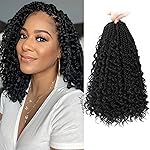 Yewell Goddess Box Braids Crochet Hair 10 Inch Boho Crochet Boxes Braid With Curly Ends, 9 Packs Bohomian Box Braiding Crochet Hair For Black Women Pre Looped BoxBraids(10Inch 9 Packs,1B)