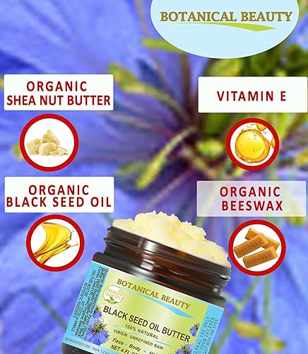 Miniatura 2 de Botanical Beauty Mantequilla de aceite de semilla negra 100% natural pura virgen sin refinar cruda para cara, piel, cuerpo, cabello, uñas, piel