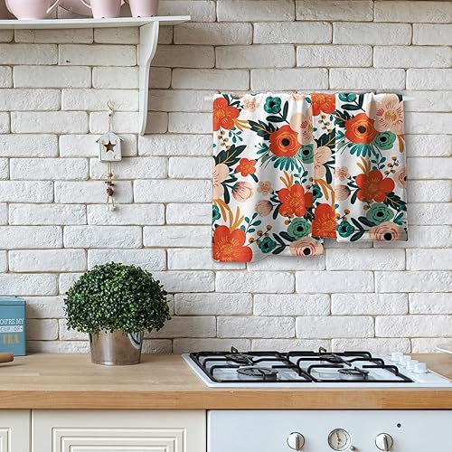 Vista 368 de Giwawa Juego de 2 toallas de mano de hojas marrones, toallas de baño bohemias suaves y delgadas, altamente absorbentes, decorativas, para cocina