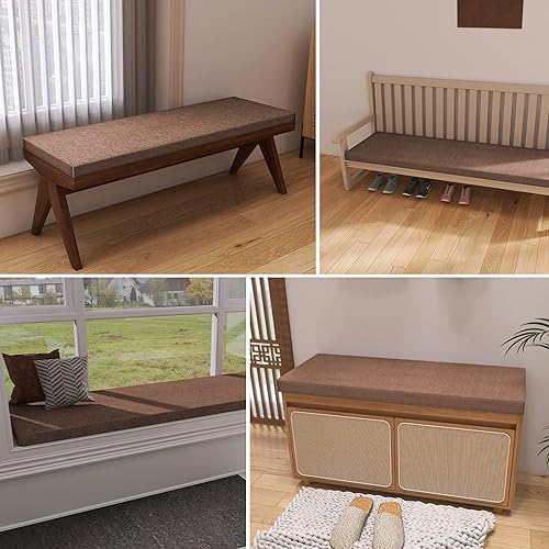 Miniatura 4 de ROFIELTY Cojín de banco de 31 pulgadas, cojines de banco duraderos para muebles de interior, cojines de asiento antideslizantes para ventana de