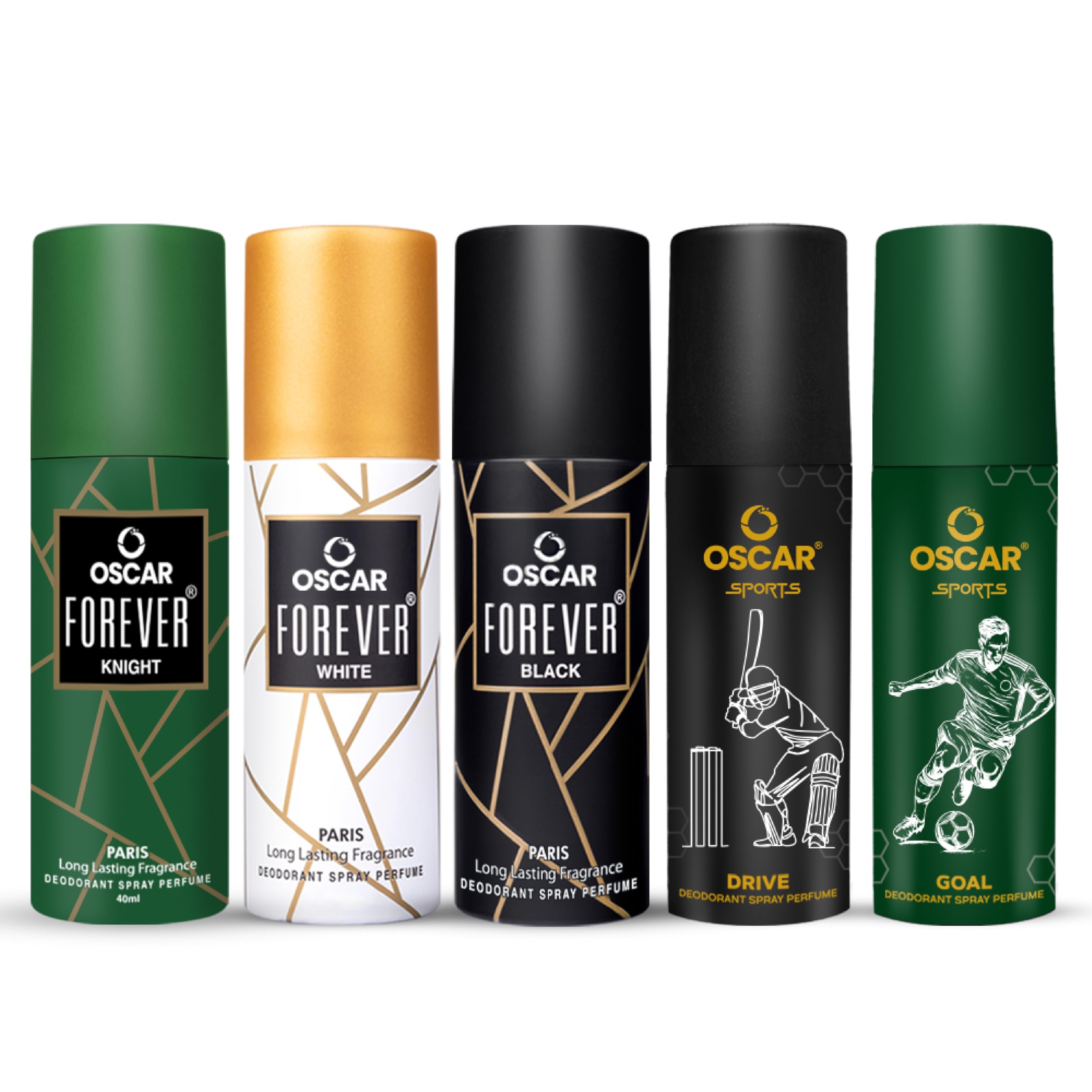 Oscar Sports Knight, White, Black, Drive and Goal Nano Deo (40mlx3, 50mlx2) Deodorant Spray | Long Lasting Travel Size (Pack of 5, 220ml)-image-34