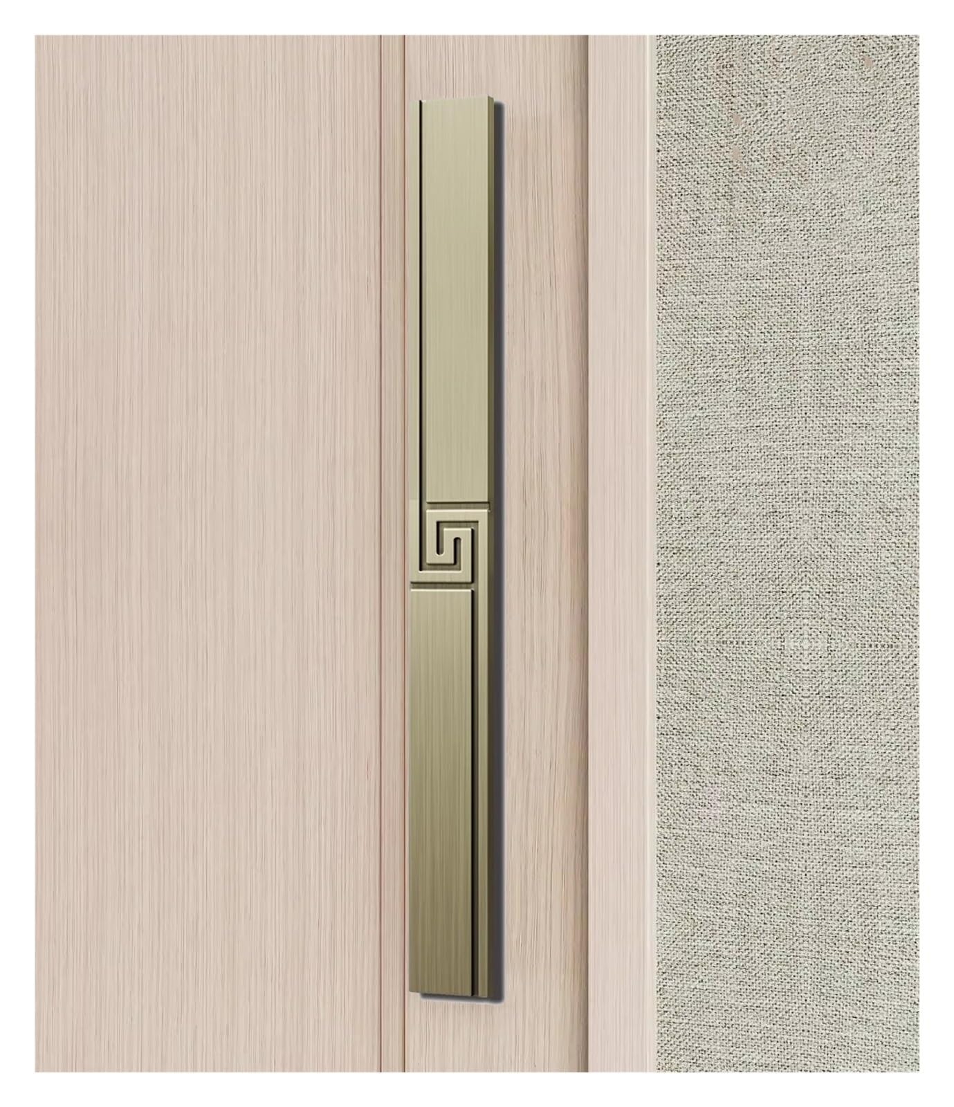 MXXQRHF Modern Double Sided Aluminum Door Handles - 59in Bronze Push Pull Bar for Exterior/Interior Wooden Barn & Sliding Glass Doors