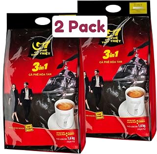 2 Pack Trung Nguyen G7 3-in-1 Instant Premium Vietnamese Coffee 100 Servings Sticks x16g Beverage Vietnam Origin (2 Pack)