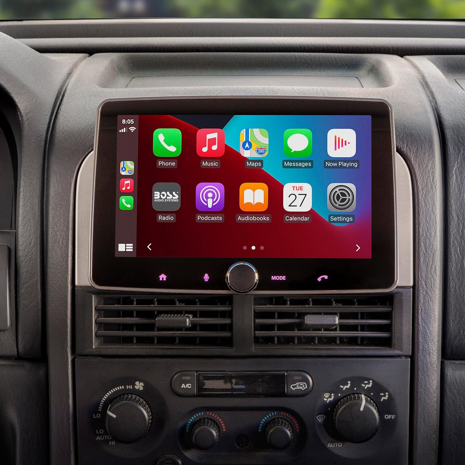 Example of Floating Screen radio installed with Scosche dash kit