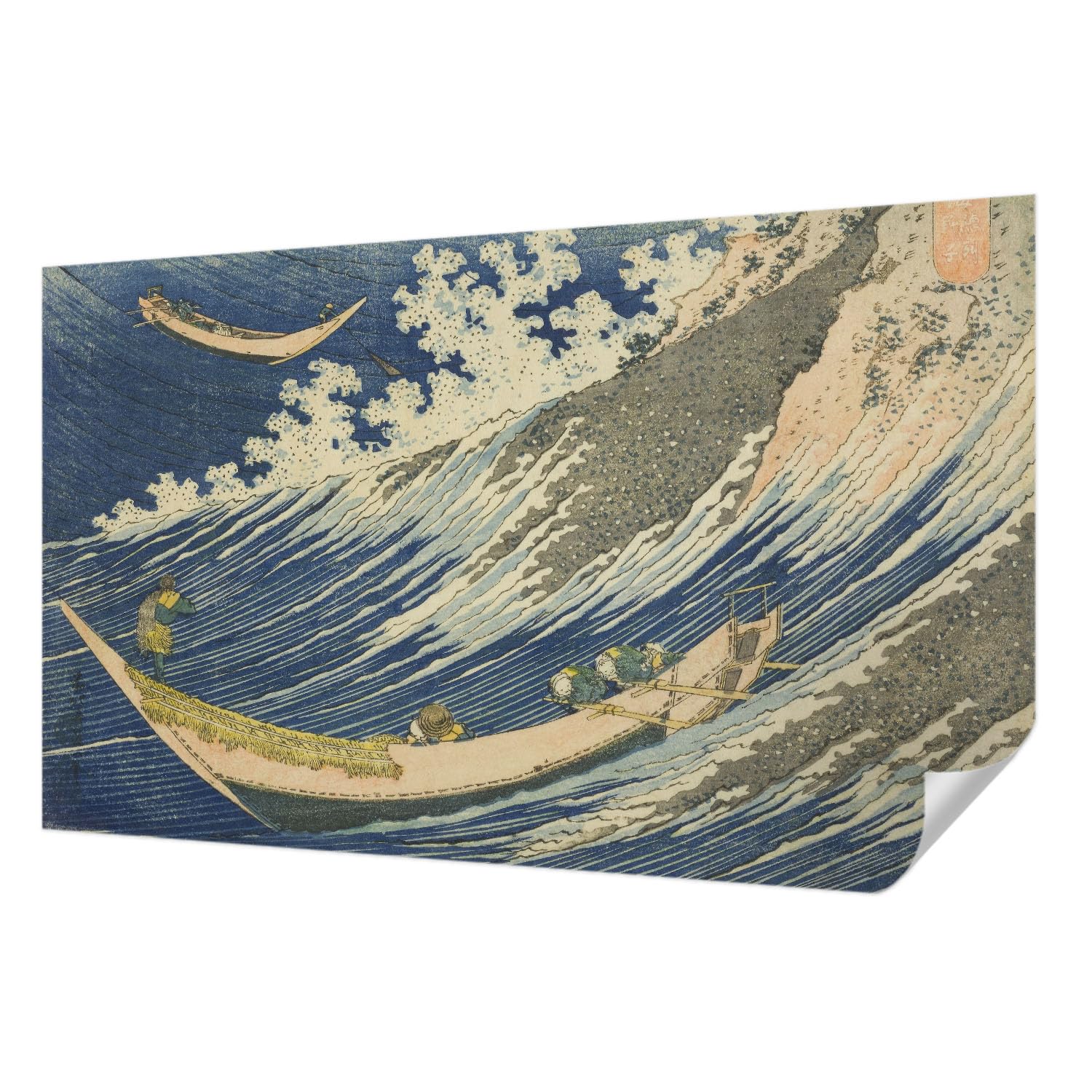 Papier peint adhésif vagues de la mer anti-tache pour mur de salon