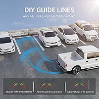 Vista 7 de eRapta Backup Camera for Truck 7''HD 2K Front/Rear View Monitor kit IP69 Waterproof Night Vision DIY Grid Lines for Car RVs Trucks Tractors Bus