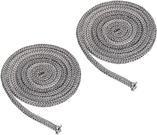 PATIKIL 3/8"x 86" Wood Stove Gasket, 2Pcs Graphite Fiberglass Round High-Temperature Resistance Seal Rope Replacement for Stoves Fireplace Door, Black