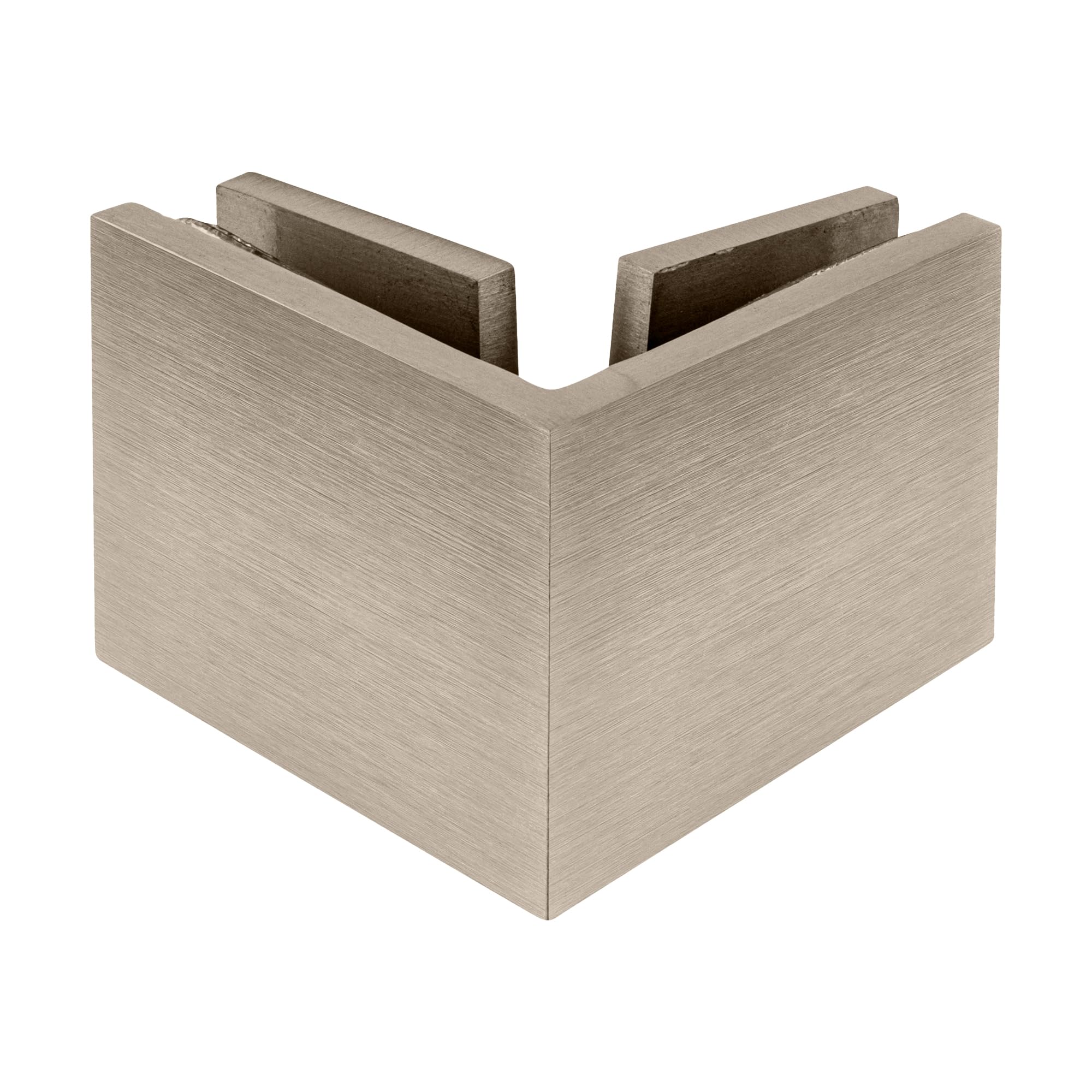 Pince carrée 90 degrés aspect nickel mat pour aménager une salle de bain moderne