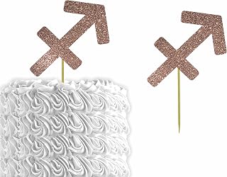 Glitter Zodiac Sagittarius Sign Symbol Symbol Cake Topper | Birthday Party Cake Topper | Party Decorations (Brown)