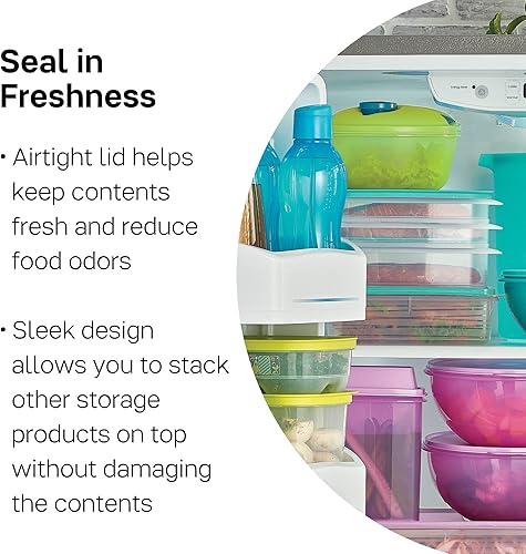 Miniatura 3 de TUPPERWARE Brand Snack-Stor - Recipiente cuadrado de almacenamiento de alimentos  tapa 29 litros 12  taza  hermético apto para lavavajillas y sin BPA