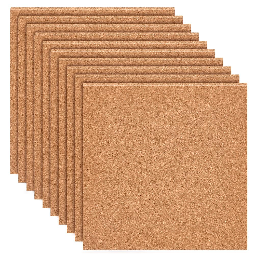 BENECREAT 8 Confezione Da 30x30 cm Lavagna In Sughero Spessore 3 mm Piastrelle Quadrate In Sughero Sottobicchiere In Fogli di Sughero Piastrelle per Bacheche, Decorazione Murale, Diy Artigianato