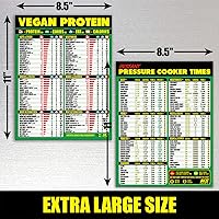 Vista 5 de Paquete combinado de proteínas veganas y olla instantánea magnética, accesorios de cocina extra grandes y fáciles de leer, guía de referencia rápida