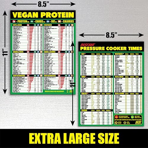 Miniatura 5 de Paquete combinado de proteínas veganas y olla instantánea magnética, accesorios de cocina extra grandes y fáciles de leer, guía de referencia rápida