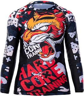 Hardcore Training Kids Rash Guard Tiger Fury Compression Base Layer Tights No Gi BJJ Fitness Workout Running Boxing
