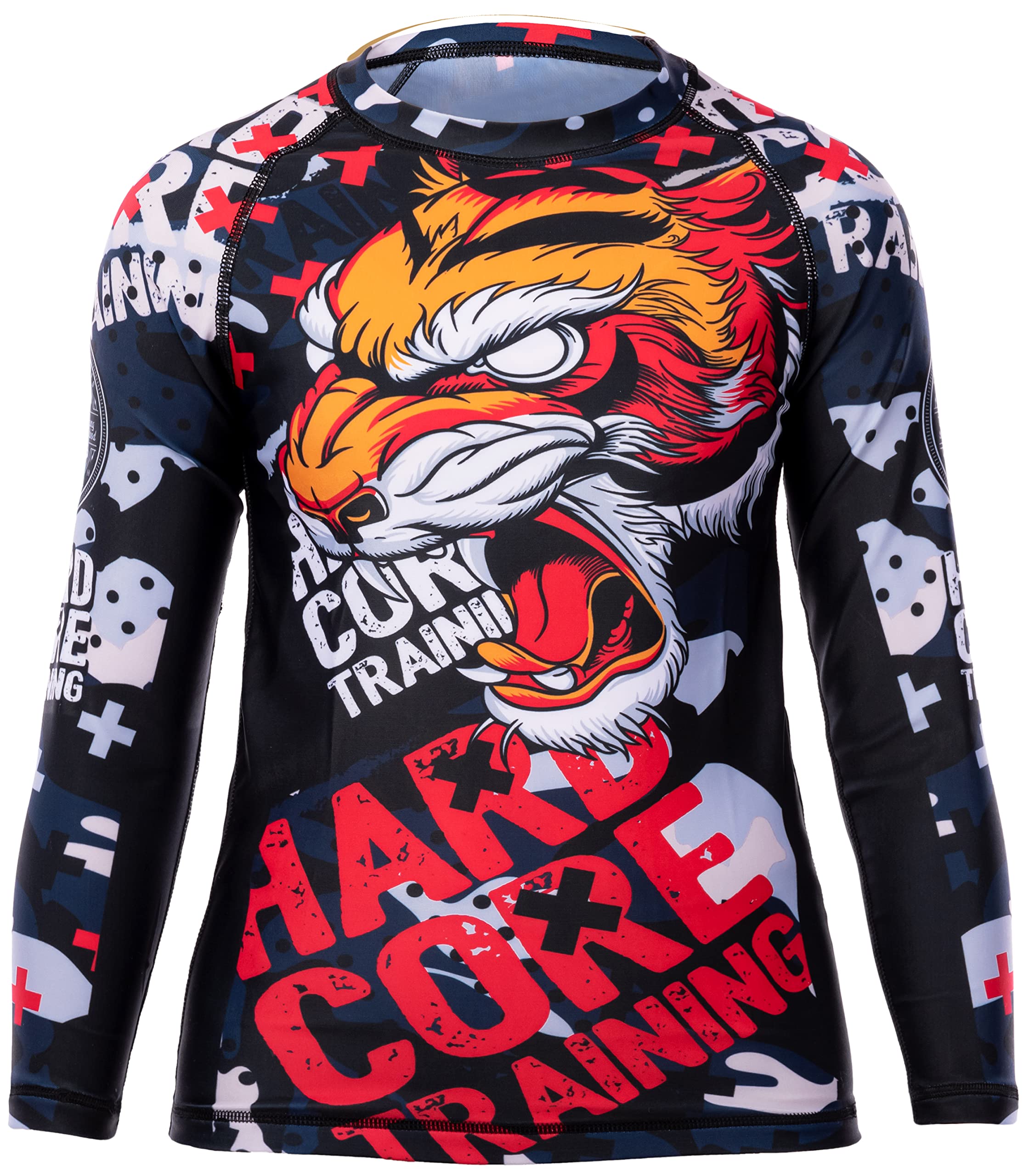 Hardcore Training Kids Rash Guard Sakura Kompressionshemd Kinder Unisex Lange Ärmel Kampfsport BJJ Fitness Boxen No Gi Kindersportbekleidung