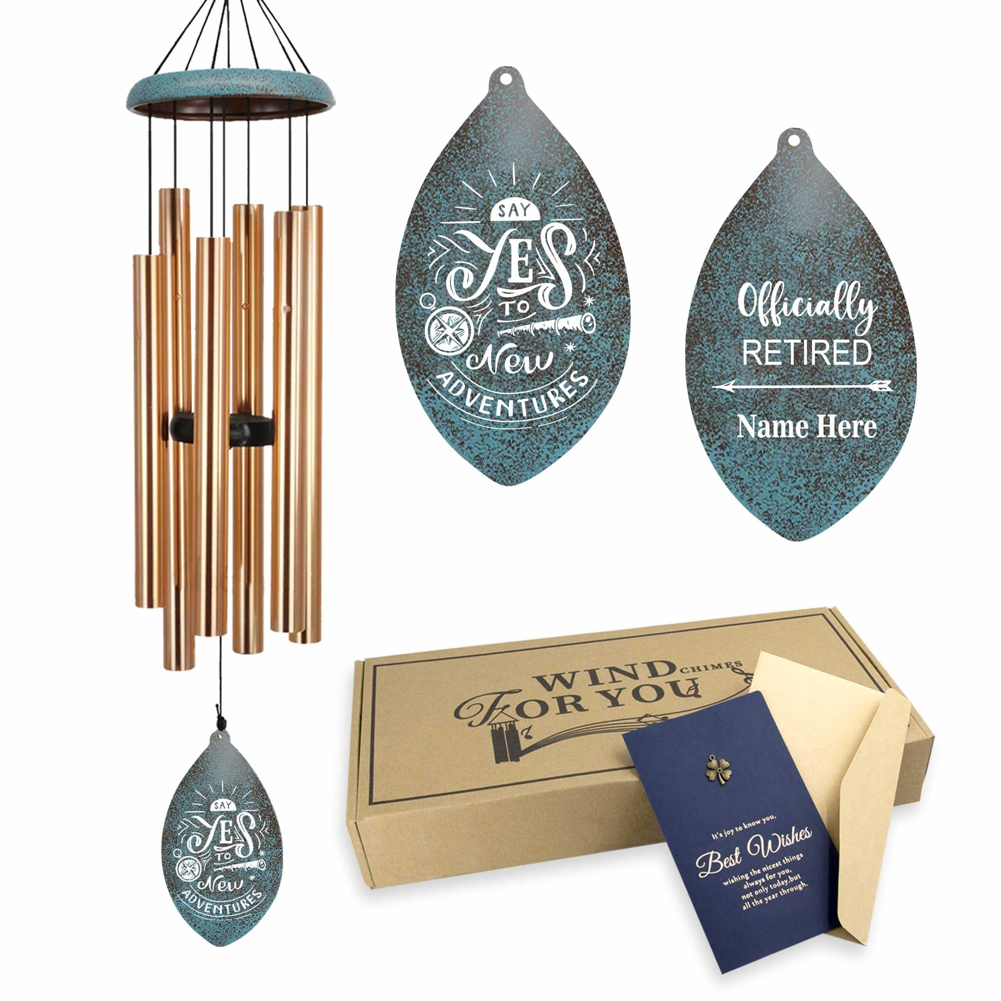 ASTARIN Personalized Happy Retirement Wind Chimes, Tree of Life Retirement Wind Chimes Gifts for Women/Men Teacher Coworker 2025, Going Away Farewell Gifts, Deep Tone Larde Wind Chime