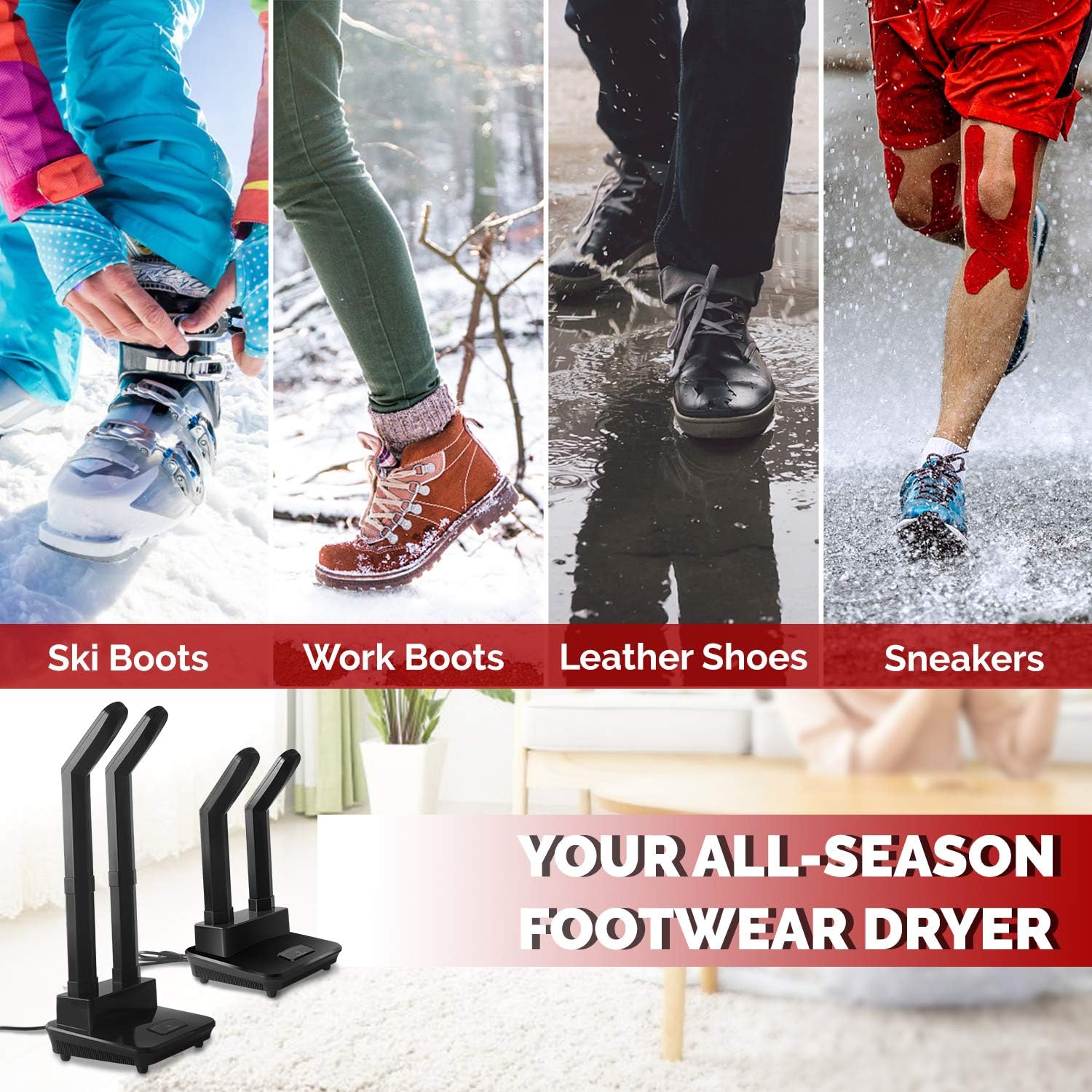 Dr. Prepare Boot Dryer Shoe Dryer, Glove Dryer & Boot Warmer with Heat Blower, Ski Boot Dryer with Adjustable Extension Tubes, 6 Timer Settings for Work Boots, Ski Boots, Sneakers, Gloves, Hats, Socks : Clothing, Shoes & Jewelry