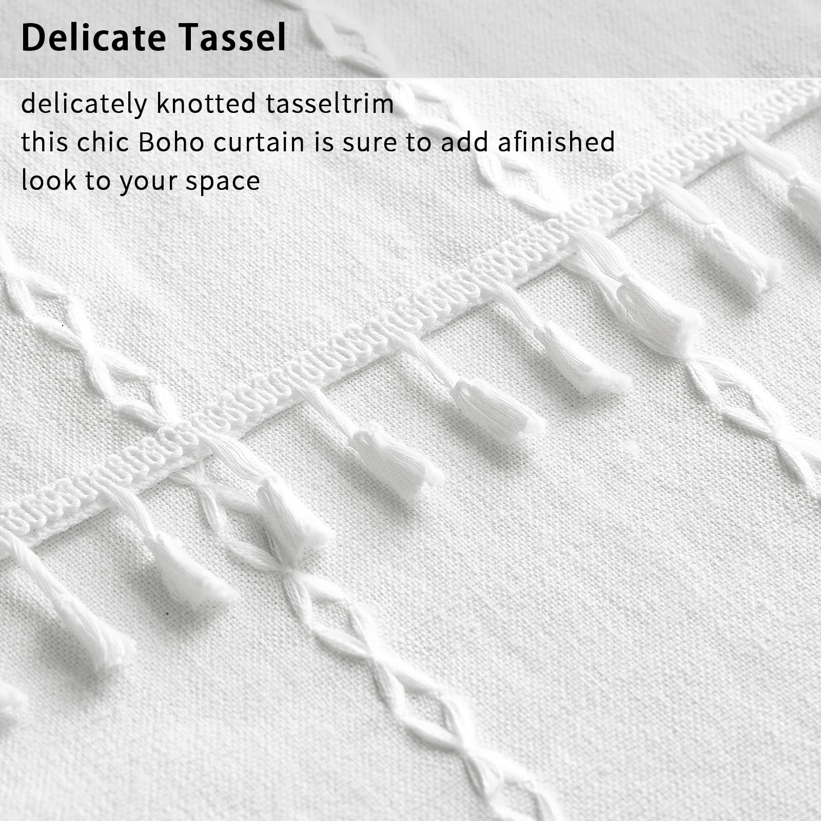 Awellife Juego de cortinas de ducha bohemias de lino y algodón resistente de alta calidad, moderna, estilo rústico shabby chic, decoración de baño, impermeable y lavable, 72 x 78 pulgadas