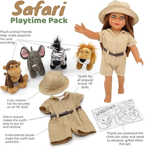 Miniatura 3 de Playtime by Eimmie Ropa de muñeca de 18 pulgadas  Conjunto de accesorios para mascotas  Trajes para muñecas americanas, generadoras y similares de