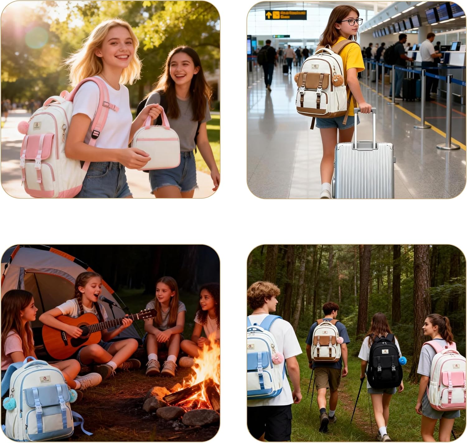 AO ALI VICTORY Laptop Backpack 16 Inch Kids Elementary Middle High School Bag College Backpacks Women Work Business Back Pack Travel Rucksack Large Bookbag for Teens Girls Womens Students, Brown - Image 8