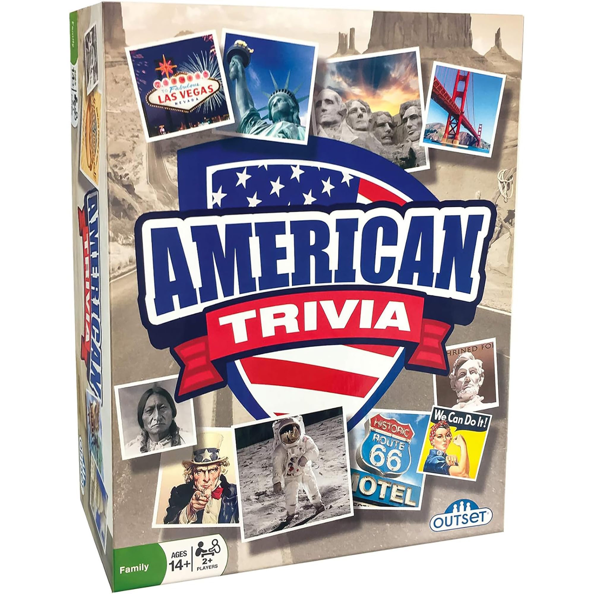 Outset Media American Trivia Game (Amazon Exclusive) - 5 Categories to Choose from and 1,000 Questions - for Ages 14 and up