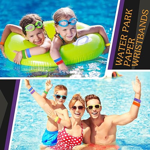 Miniatura 3 de TaoBary 3000 pulseras de papel para eventos de fiesta de neón, pulseras impermeables de colores, bandas de mano de identificación, bandas adhesivas