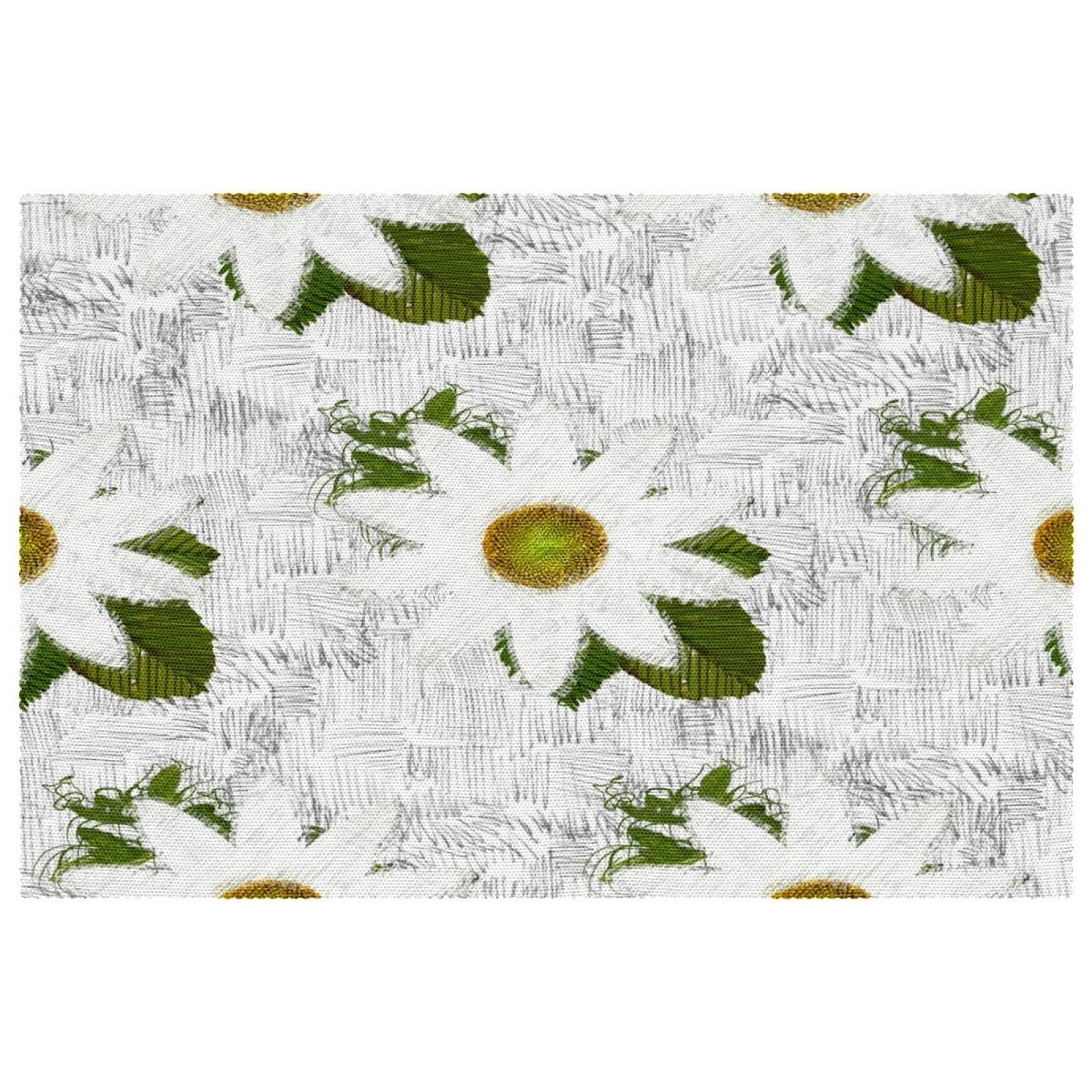 Sets de table chic camomille blanche lot haute résistance de 6
