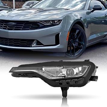 XIJIE - Headlight Assembly Replacement Compatible With 2019-2024 Chevrolet Camaro SS, 1SS, 2SS, RS LED Headlight Headlamp Drivers Left Side Black Housing #84756147