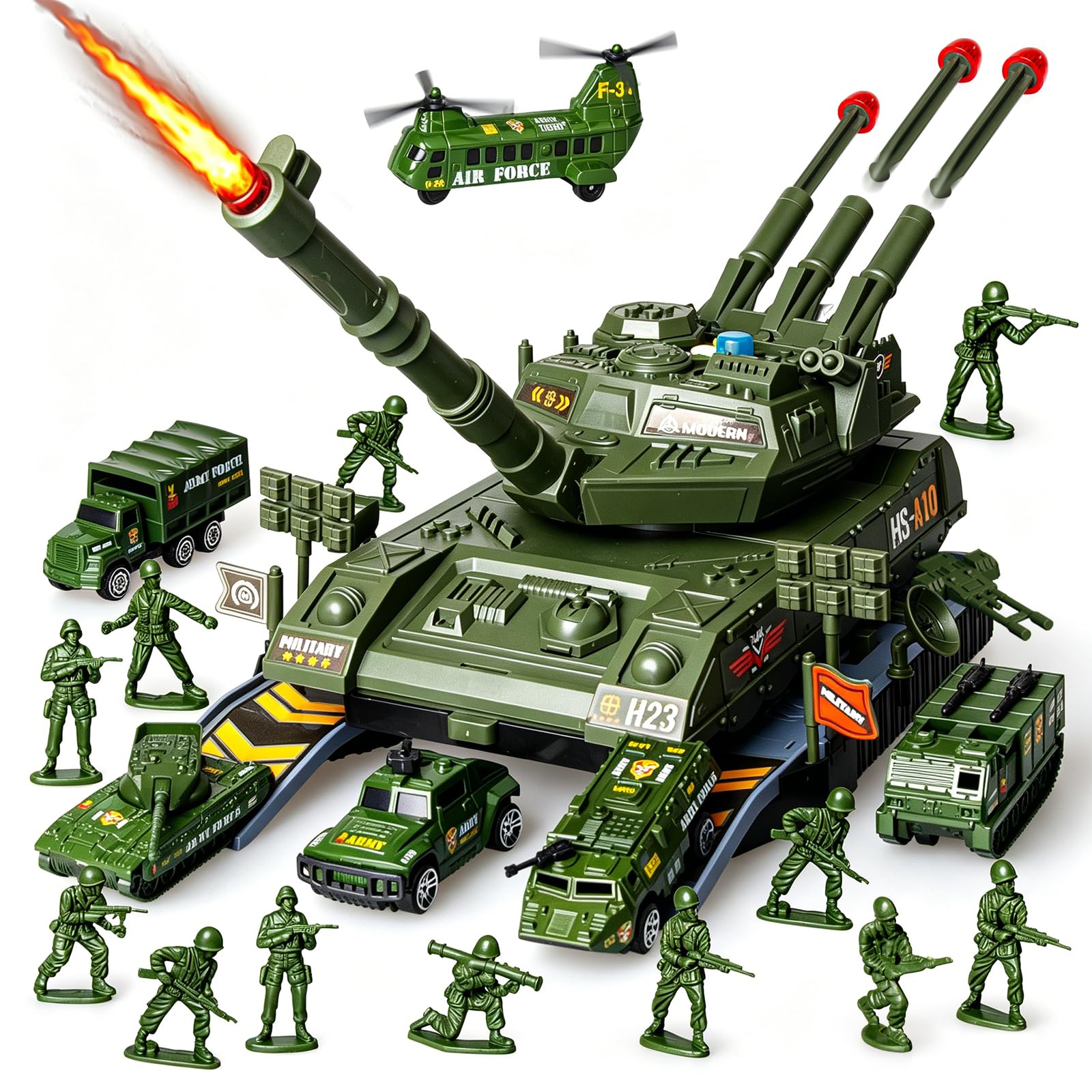 Amazon.co.jp: 陸軍戦車おもちゃプレイセット、ミリタリーおもちゃ
