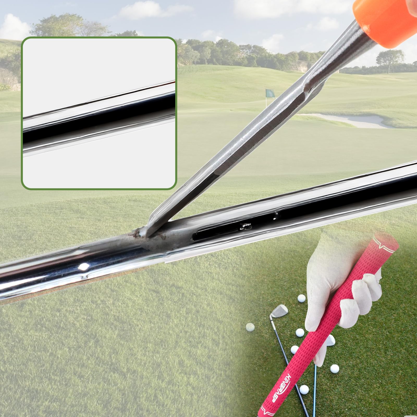 Golfschläger Griffe Wechsel Kit – Golf Grip Removal Tool Set mit Tape Entferner, Profi Golf Zubehör aus Carbonstahl für Griffwechsel, Ideales Golf Geschenk für Herren