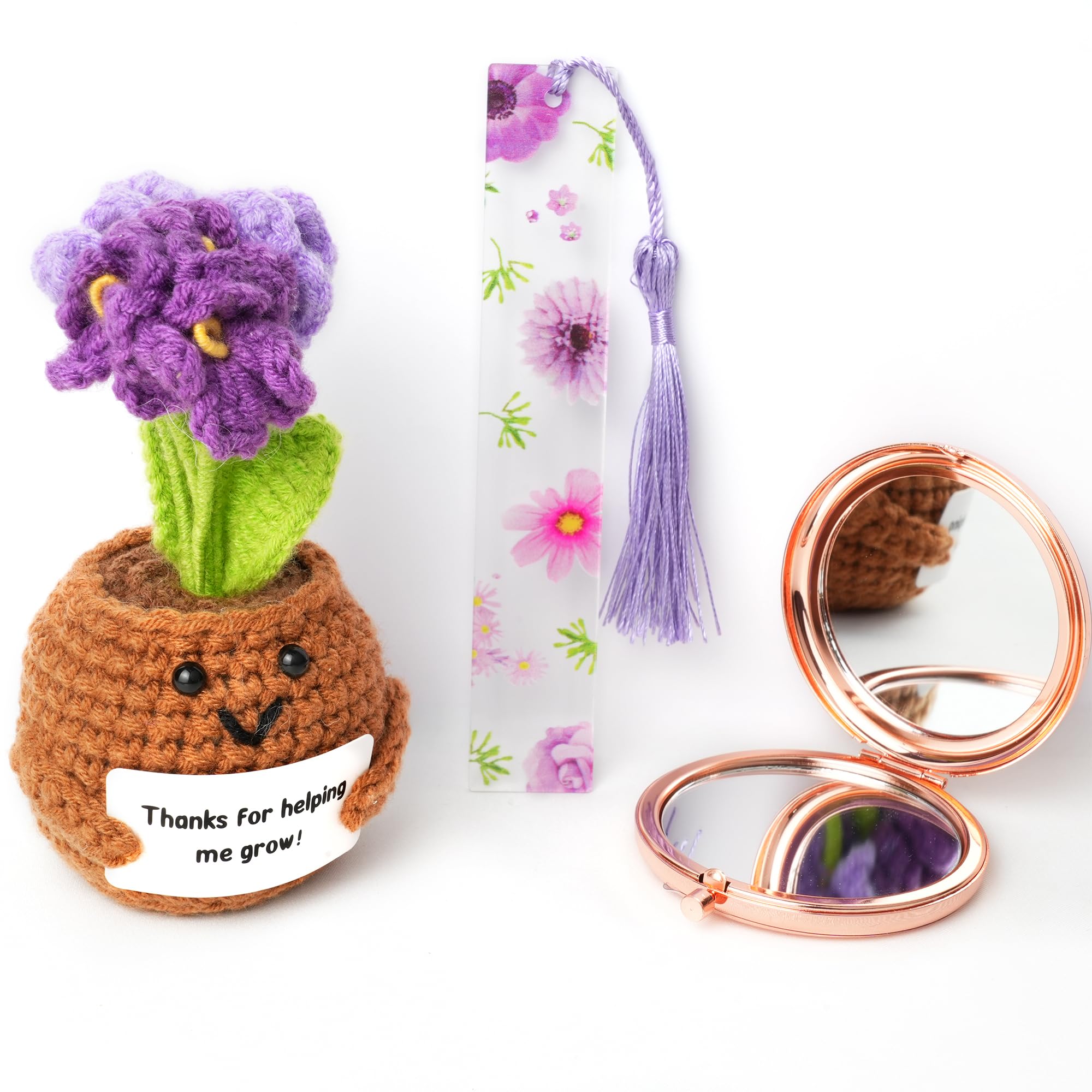 KatchOn, Handmade Crochet Flower Gift - Floral Bookmark & Mirror | Teacher Appreciation Gifts | Crochet Gifts for Women, Mom, Wife, | Thank You Gift for Coworkers, Friends, Mentors | Desk Decorations